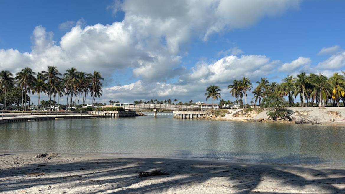 Shallow calm lagoon and beach at DuBois Park Jupiter Florida